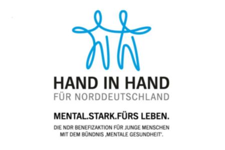 Logo Hand in Hand für Norddeutschland. Mental.stark.fürs Leben. Die NDR Benefizaktion für junge Menschen mit dem Bündnis Mentale Gesundheit.